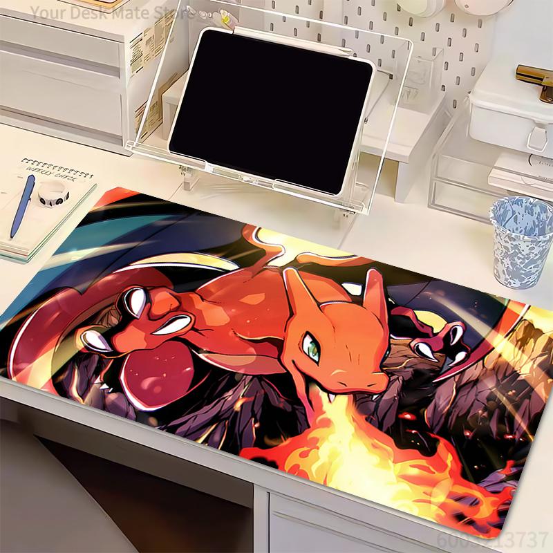 Computer Varmilo Keyboard Mouse Pad PPokemon Charizard Anime Gaming Accessories Table XXL Gamer Carpet Desk Mat Soft Mousepad