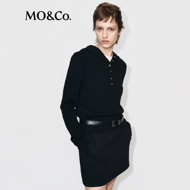 MO&Co. Women's 100% Wool Hooded Sweater