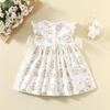 Summer Girls Cotton Printed Smocked Dress Cute Thin Princess Casual Dress For Toddler And Kids