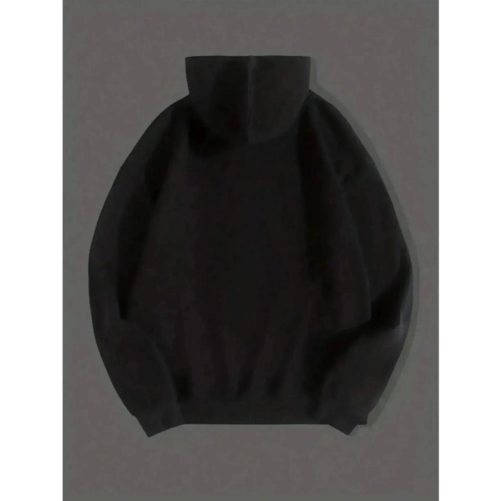 Men’s Hoodie with Broken Letter Print Graphic Oversized Pullover Sweatshirt Casual Streetwear Long Sleeve Fashion Hoodie for Men