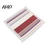 Retro Lace Chair Mat Cotton Linen Pad with Ties, Square Summer Seat Solid Wood Trim, 15.75" X Breathable Washable for Dining Office