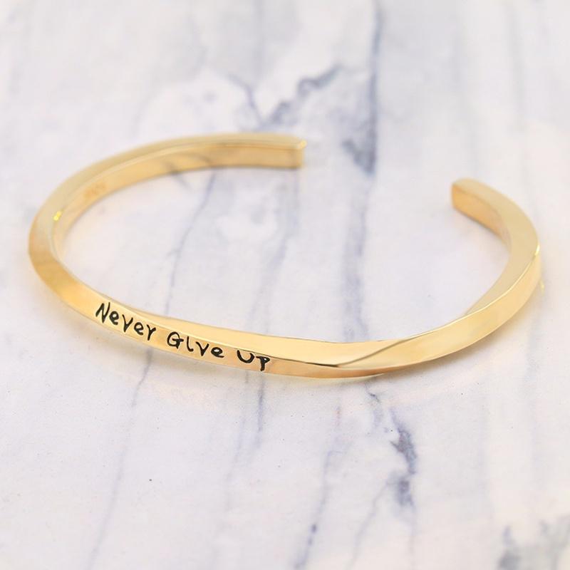 

Никогда не сдавайся браслет творческий браслет Мебиуса любителей браслет ювелирные изделия золотой