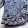 Frühling und Herbst Neue Jeansjacke für Damen Kurze Vielseitige Retro Chinesischer Stil Bestickte Stretchjacke Slim Fit Top Trend
