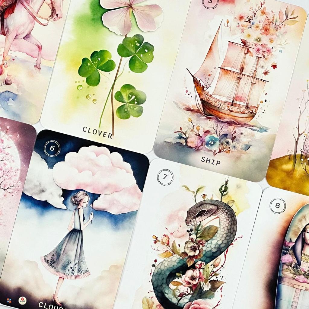 I.I.J Lenormand Sweet Blossom Lenormand Oracle Cards, Fortune Telling, with Japanese Instructions, Authentic