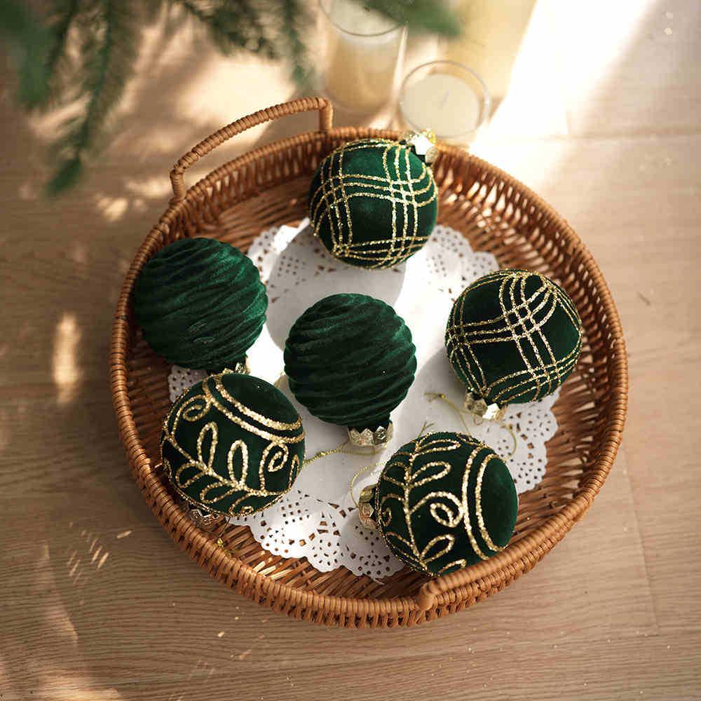 Christmas Tree Ornament Set: Nine Painted Macaron Candy Color Irregular Balls