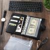 PU Leather Notebook Binder Budget Planner Binder Cover with Binder Pocket Personal Cash Budget Envelopes System 6 Hole Binder Zipper Folder Black Co