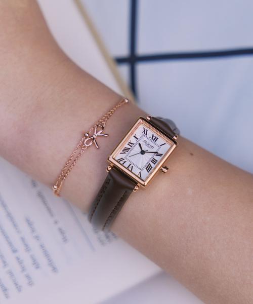 

[SAINT SCOTT LONDON] SAINT SCOTT LONDON Secreto Women s Leather Watch + Ange Ribbon Bracelet Set ST5502F-RSC + STJ-BB1520RG NONE