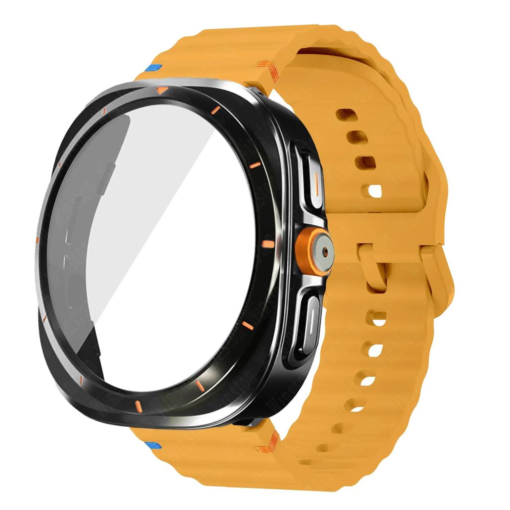 Change To Ultra Case+Band for Samsung Galaxy Watch Ultra Upgrade To Galaxy Watch 7 6 40mm 44mm Tempered Glass Screen Protector