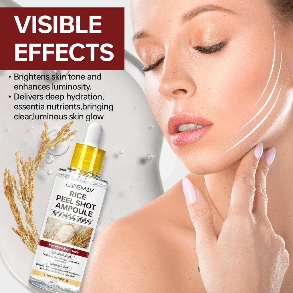 Rice Peel Shot Ampoule-Brighten Skin Tone And Enhences Luminosity-Gentle Peel & Deep Hydration-Suitable For All Skin Types, 100ml