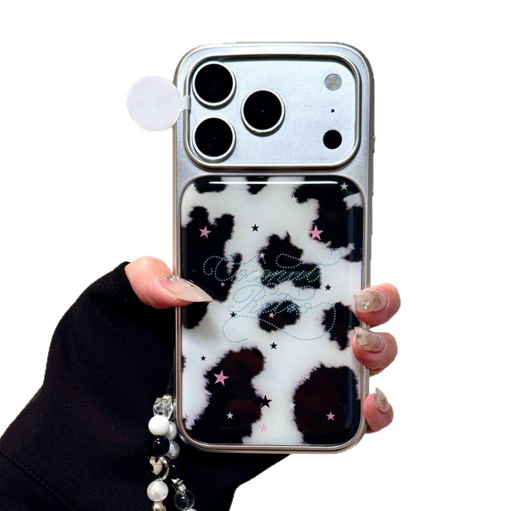 Star Graffiti Milk Pattern Is Suitable for Apple 16/17Pro Epoxy Mobile Phone Case IP15 Water Condensation 14 Personality 13 Large Holes