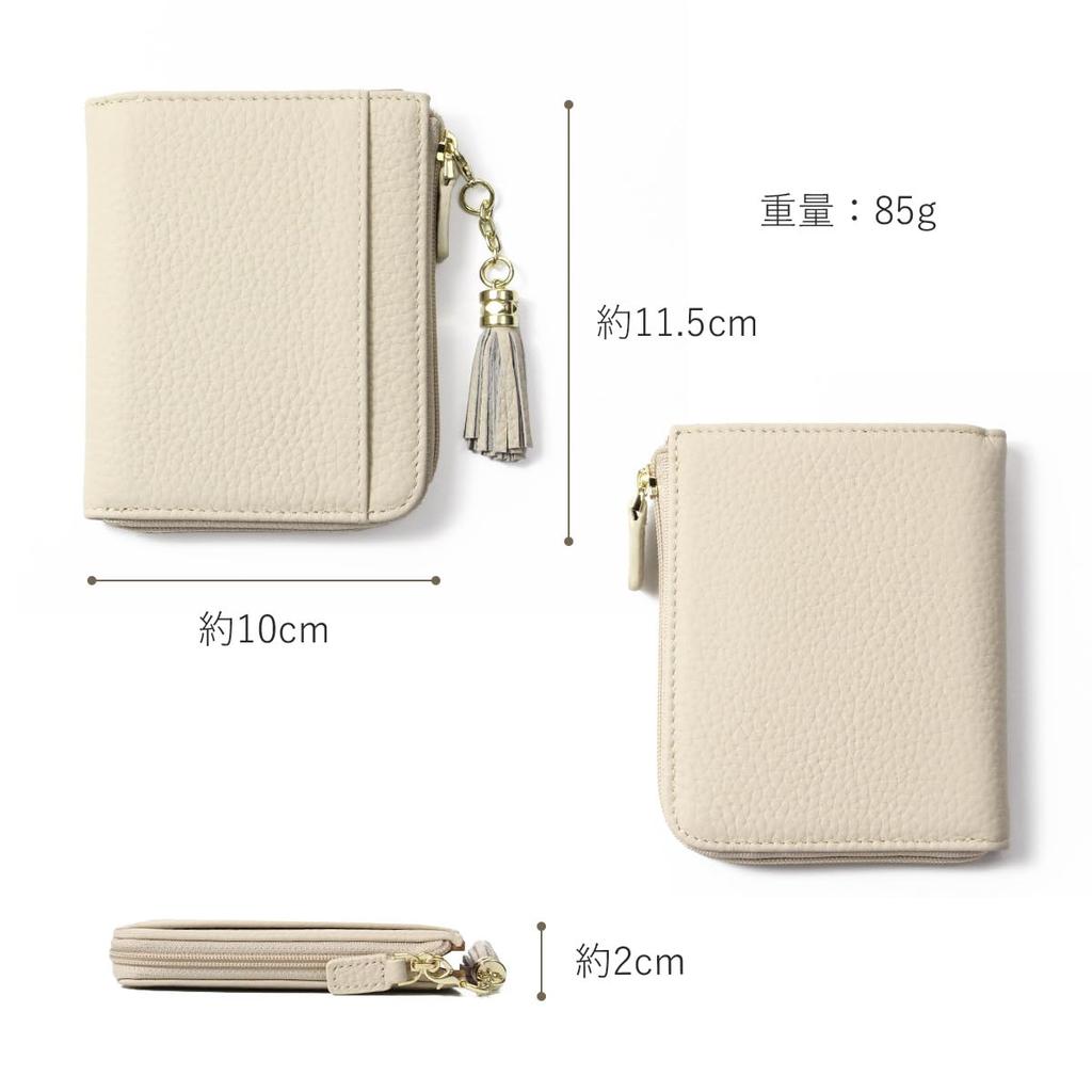 Blanc Pomme Women's Mini Wallet, Fragment Case, Pass Case, Genuine Leather, Lightweight, Slim, Stylish, bp-1085, Light Pink