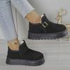 Fashion Black Thicken Plush Ankle Boots for Women Winter Plus Size 36-43 Slip On Anti Slip Snow Boots Woman Platform Warm Short Booties