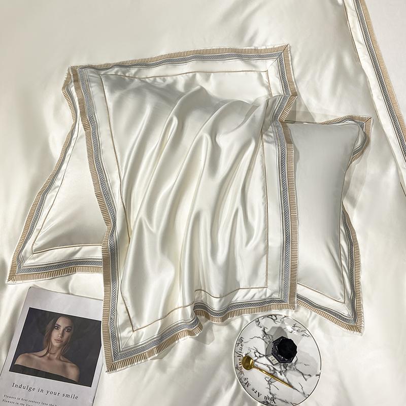 Luxury Embroidery King Size 600Tc Egyptian Cotton Soft Smooth Duvet Cover Sheet Set Fitted Sheet Pillowcases Hotel Bedding Set