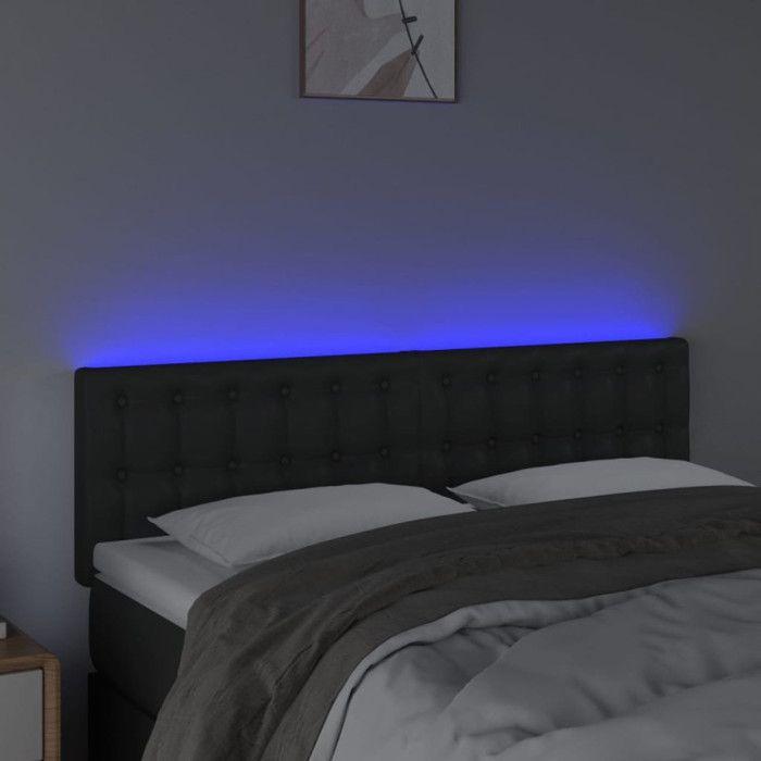 VidaXL Tête de Lit à LED Meuble de Chambre à Coucher Accessoire de Lit Double Tête de Cadre de Lit Intérieur Noir 3121702