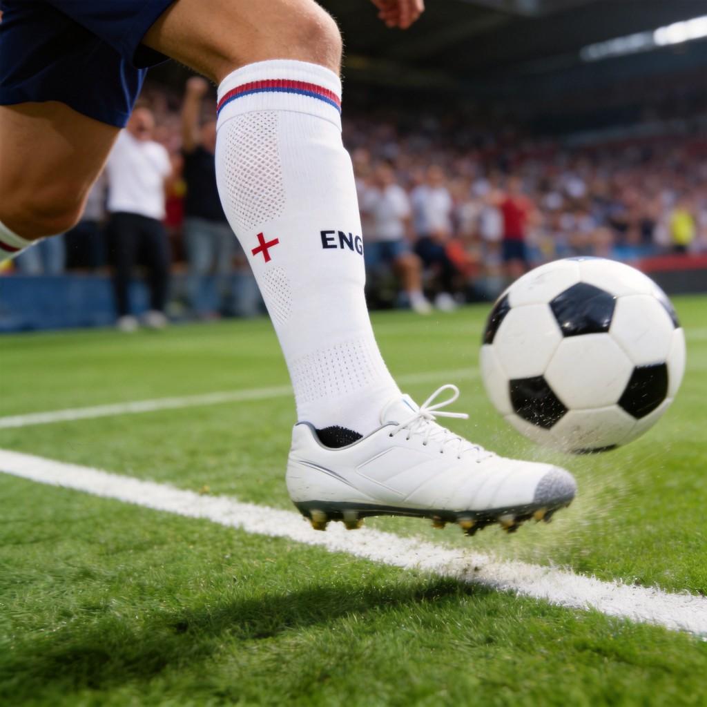 Fan Fußballsocken England Inspiriert Kniehoch Anti-Rutsch-Griff Strümpfe Atmungsaktiv Sport Trainingssocken