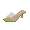 Summer Women Pumps Sandals PVC Jelly Slippers Open Toe High Heels Women Transparent Perspex Slippers Shoes Heel Clear Sandals