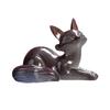 Teatable Teahouse Ornament Handcrafted Color Changing Fox Tea Pet for Good Luck Symbol Teahouse Ornament Resin Feng for Kungfu