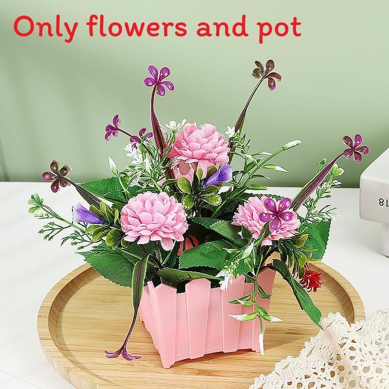 Plastics Small Simulated Hydrangeamacrophyllas Fence Artificial Potted Flowers