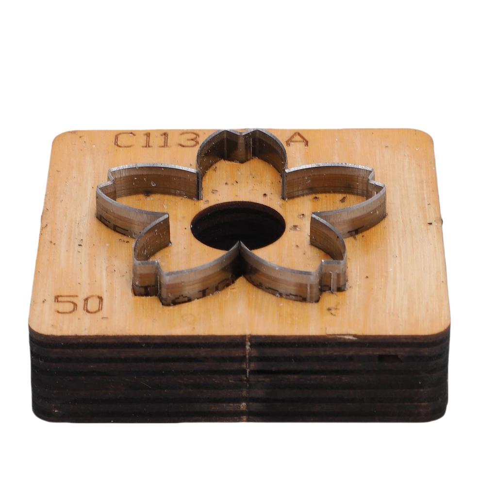 Leather Cutting Mold with Wood Base Flower Shape Punching Die for Making Keychain Bag Decorations