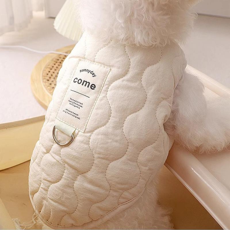 Cat Autumn Winter Vest Warm Thickened Small Medium Dog Clothes Outdoors Traction Buckle Vest Pet Clothes Pet Coat Pet Supplies