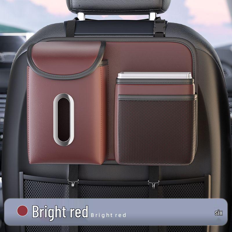 Car Hanging Trash Can and Storage Bag with Tissue Box Holder