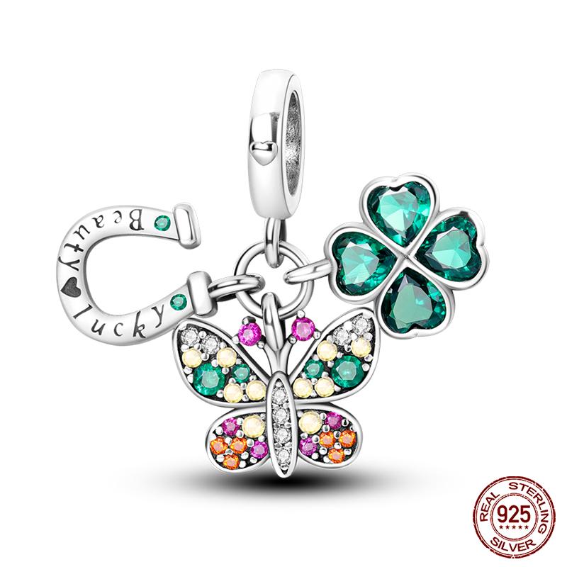 100% Copper Exquisite Cubic Zircon Butterfly Bee Ladybug Charms Bead Fit Qikaola Original Bracelet Fine Diy Jewelry