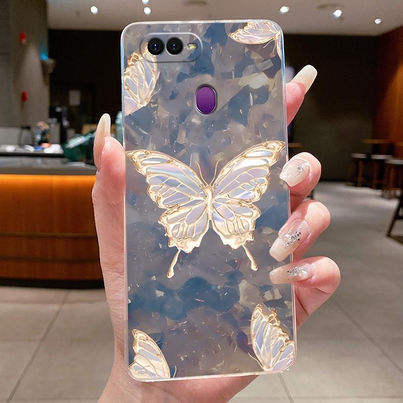Case For OPPO A5S A12 AX5S A7 2018 AX7 A7N A12S A11K Luxury Fashion Butterfly Flowers New Design Clear Soft Silicone Phone Case
