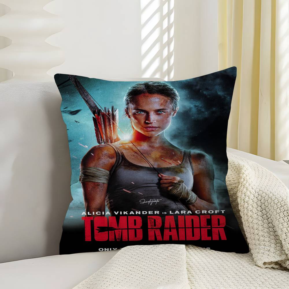 Popular Tomb Raider Pillow Covers Cartoon Sofa Decorative Home Doublesided Printing Short Plush Cute Cushion Cover
