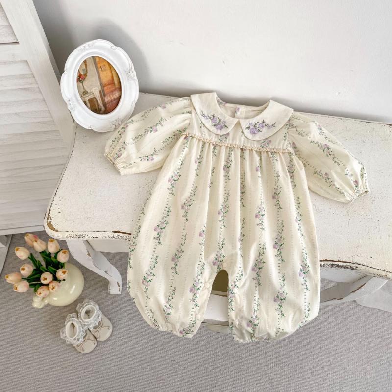 Kayoudo Floral Long-Sleeve Baby Girl Romper