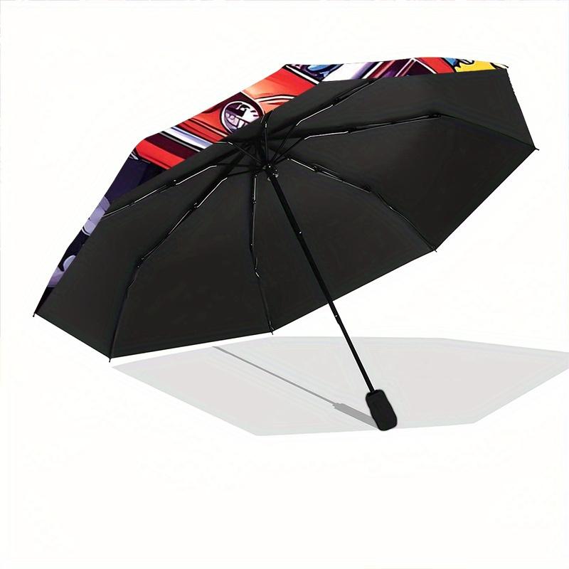 Theme Yellow Rat Fink Mighty Mustang Automatic Open/CloseUmbrella CuteUmbrella with Cute Design, Portable 3 Fold Compact Umbrella for Men & Women