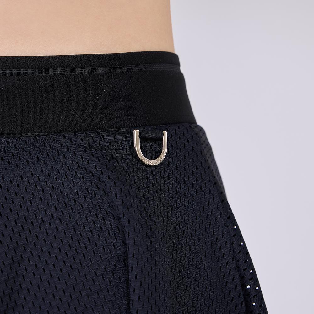 J Jane V-Band Mesh Flare Skirt (Black)