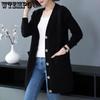 WTEMPO Large Size Long Sleeve Casual Knitted Sweater Coats with Buttons Women's Autumn Winter Solid Color Loose Knitted Cardigans