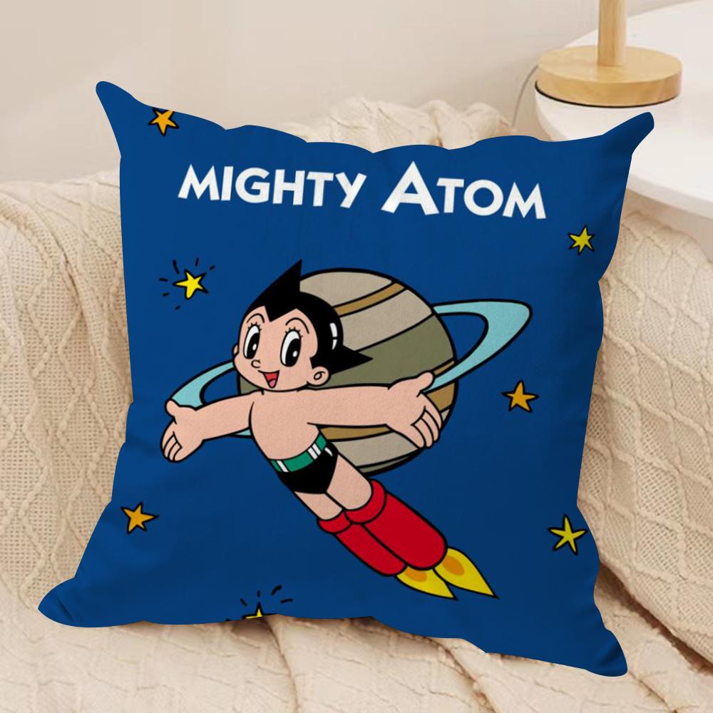 M-Mighty A-Atom Cushion Cover Silky Short Plush Sofa Pillow Cover Hidden Zipper Soft Dustproof Case for Home Decor