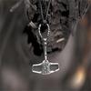 Viking Odin Hammer Pendant Necklace - Men's Retro Norwegian Style Party Accessory