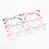 Half Frame Spring Hinge Metal Mirror Legs Cross Border Fashion Frame Point Paint Anti-Blue Light Women Men Glasses