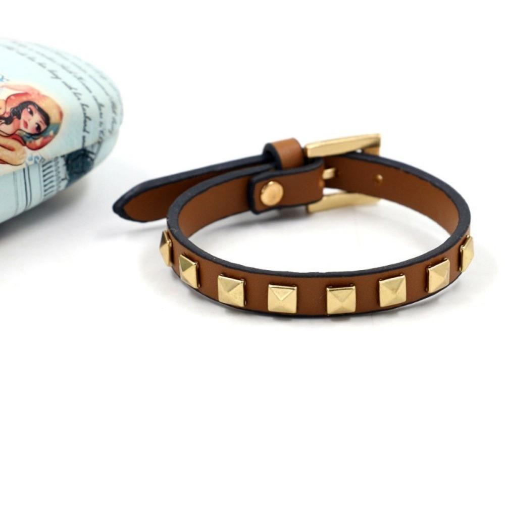 5 Color Options Rivets Bracelet PU Leather Leather Bracelets Fashion Studded Bangle Gift Jewelry