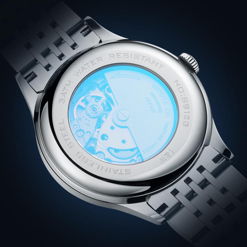 IW Top-Marke Roségold Blau Herrenuhr Luxus Automatische Herrenuhr Rom-Zeit Miyota Mechanisch Datumsanzeige Uhren Wasserdicht reloj