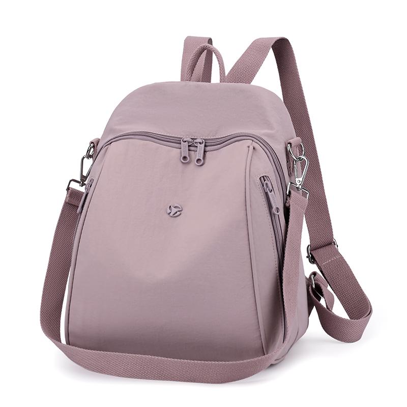 Einfarbiger Damenrucksack Große Kapazität Reiserucksack Leichte Nylontasche