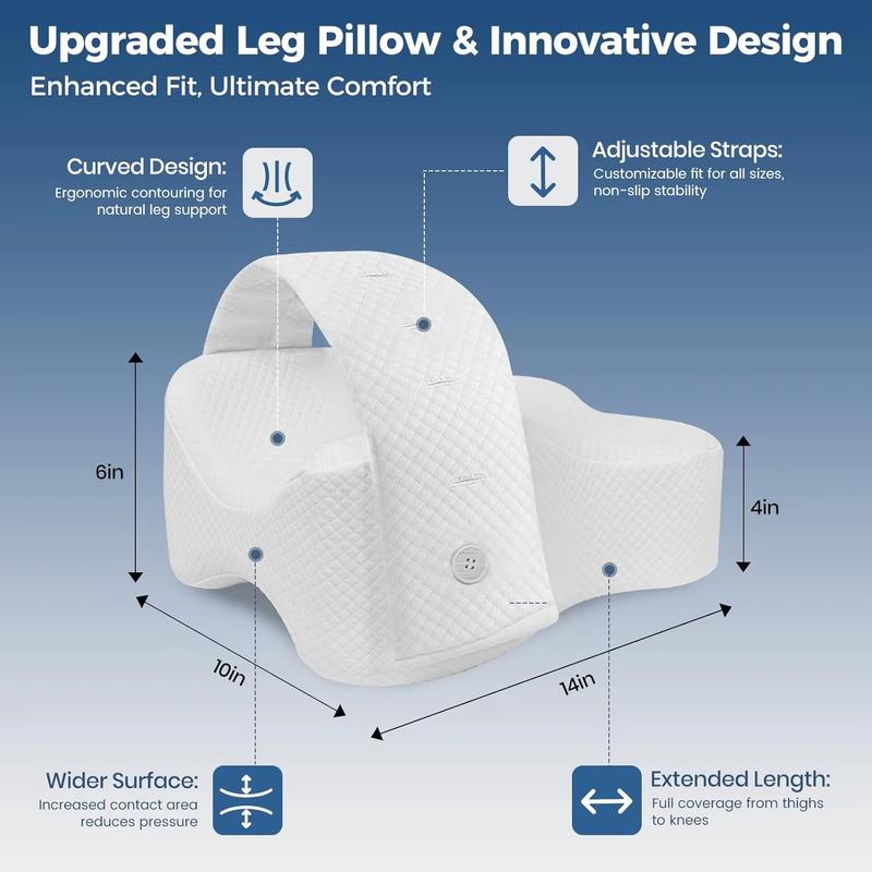 Knee Pillow, Memory Foam Sofa Pillow for Side Sleeping, Between Legs Pillow for Relief Sciatica Hip Lower Back Pain,
