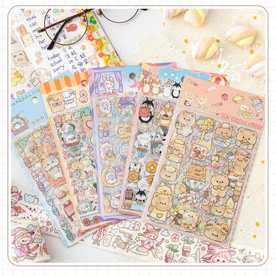 1BAG Cartoon Hand Account Sticker Cute Children's PET Waterproof Decorative Water Cup Diary Sticker Ins Wind Animal Sticker