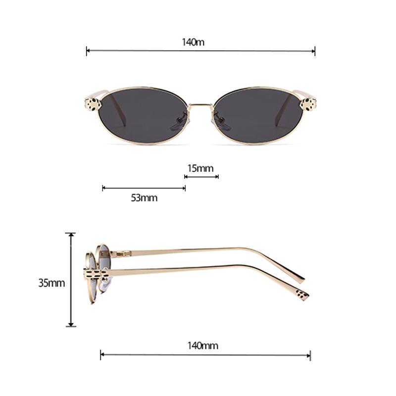 Xiaomi Women Small Oval Sunglasses UV400 Alloy Frame Hollow Decor Temple Gradient Lens Fashion Daily Party Shades