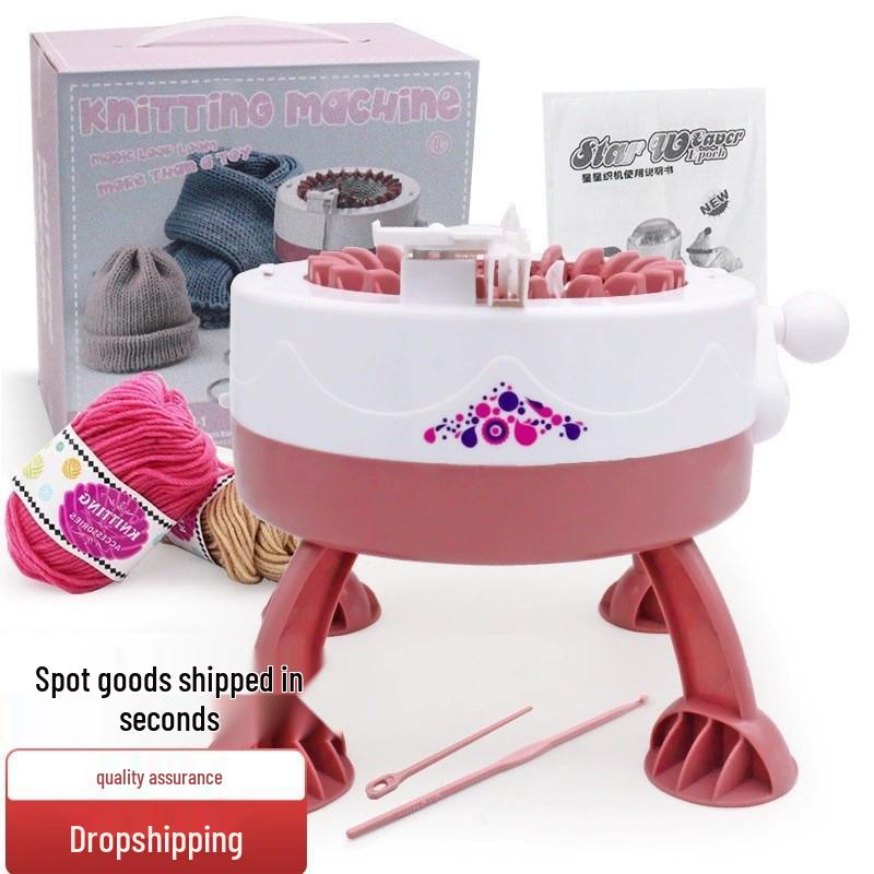 Kompaktní 22jehlový ruční pletací stroj s klikou: DIY Výrobník svetrů a čepic