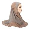 Women Headscarf Hat Lightweight Breathable Soft Crystalline Golden Wire Design Head Wrap Color-blocked Turban Hat