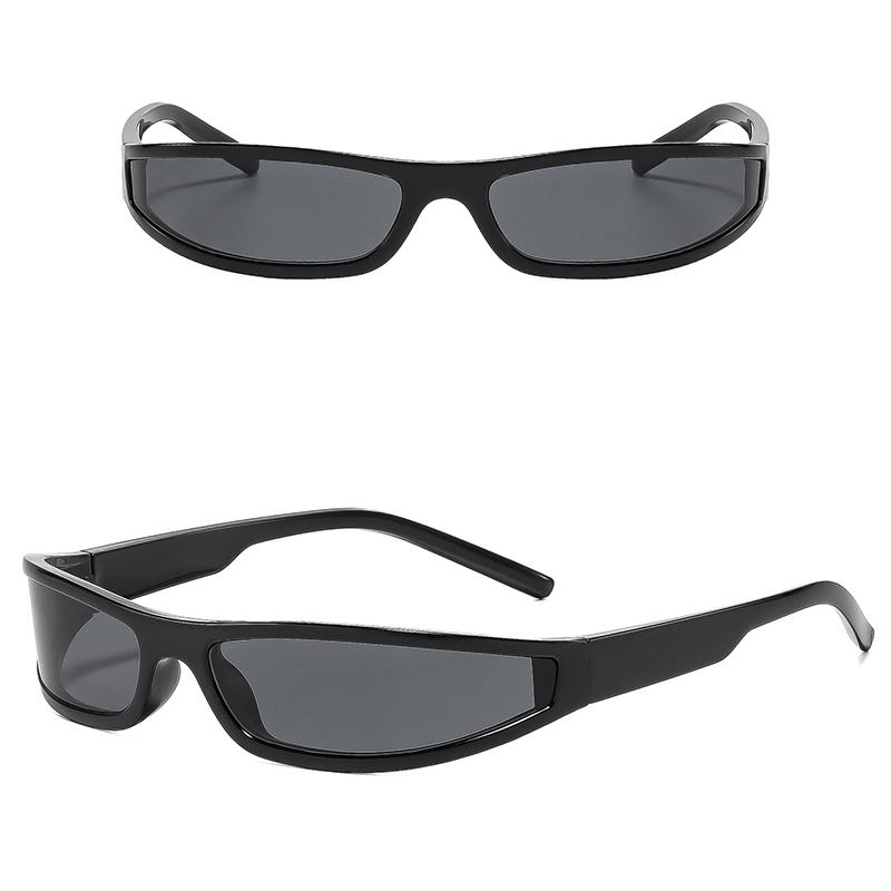 Y2K Sport UV Resistant Wrap‑Around Sunglasses Men's and Women's Narrow Frame Driving Cycling Street Party Daily Wear Eyewear