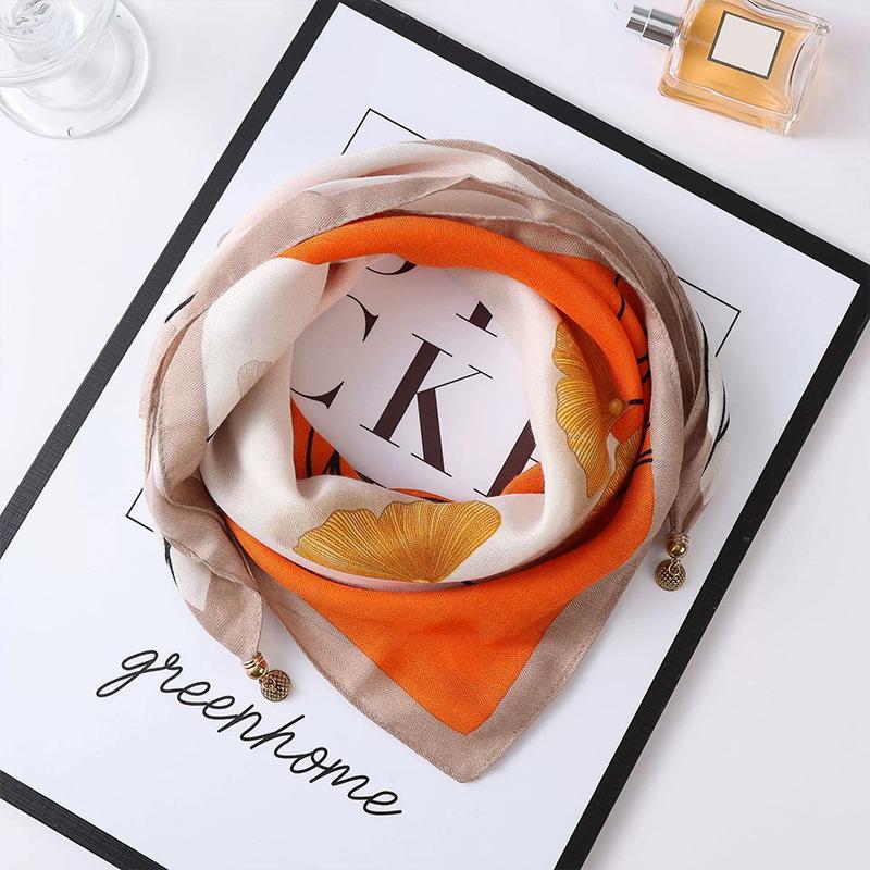 1PC Necklace French Style Magnetic Closure Gift Silk Scarf Luxury Painted Pattern Elegant Neck Scarf Versatile Multi-Color