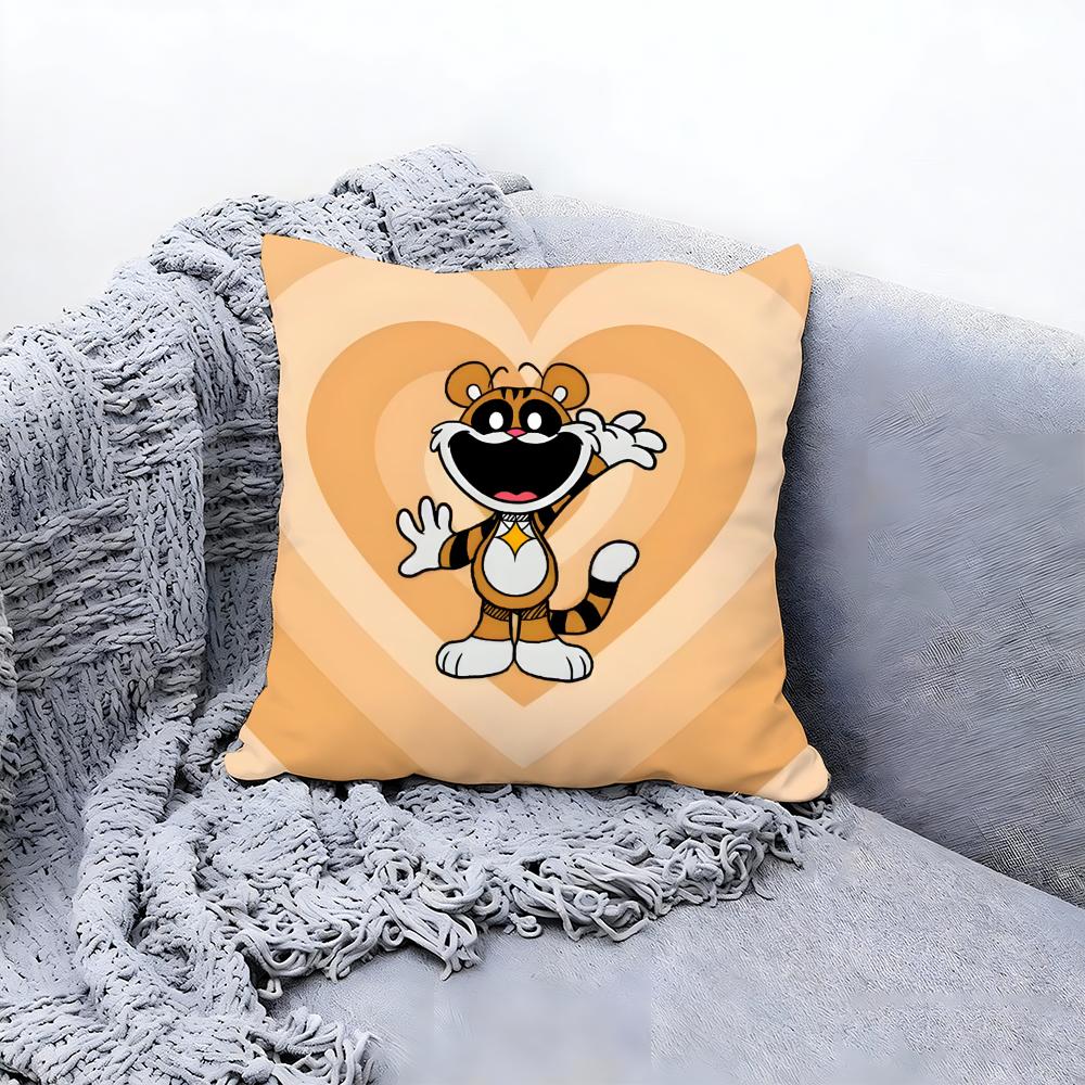 

Smiling C-Catnap Heart Cushion Cover Premium Comfort Reversible Pillow Cove -Two in One Design for Any Room & Car Interior 30cmx30cm