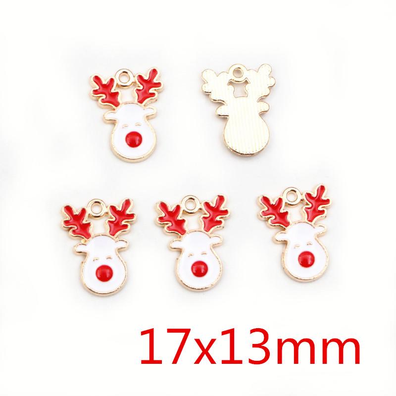 Fashion 10pcs Enamel Christmas Charm Pendant for Necklace Bracelet Earring Findings Alloy DIY Jewelry Making Supplies