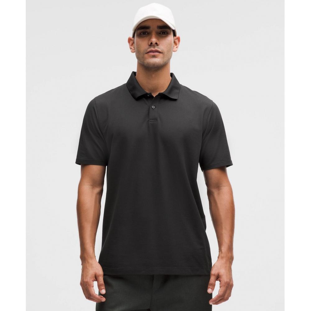 

Lululemon Pique Classic Fit Short Sleeve Polo Shirt Black XXL