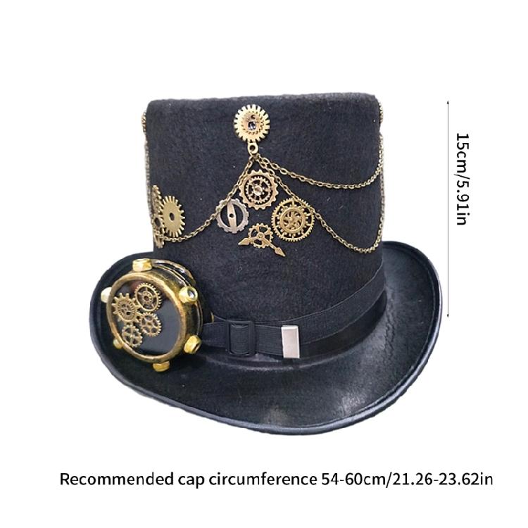 Steampunk Hat Steampunk Traveler Hat Gothic Punk Top Hat For Men With Goggles