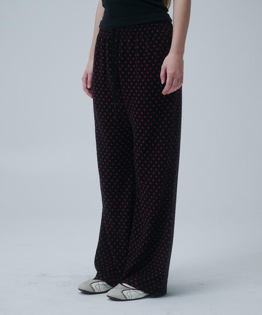 FUNFROMFUN Dot Banding Pants, Black+Pink